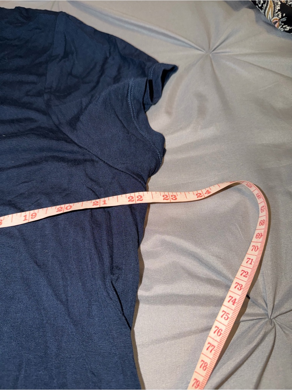Ideology Navy Tee with White Tie-Dye Hem. EUC - Picture 6 of 6